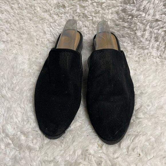 C est 1946 perforated faux suede slip on mules almond toe SZ10 - Picture 4 of 9